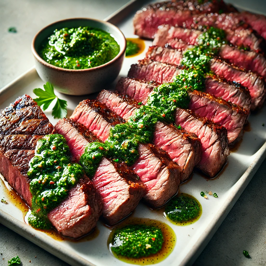 Bavette steak with Chimichurri sauce