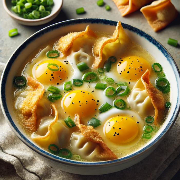 Wonton egg drop soup