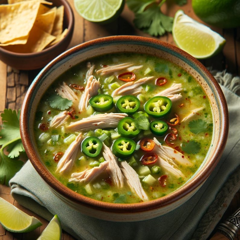 Green chili chicken soup