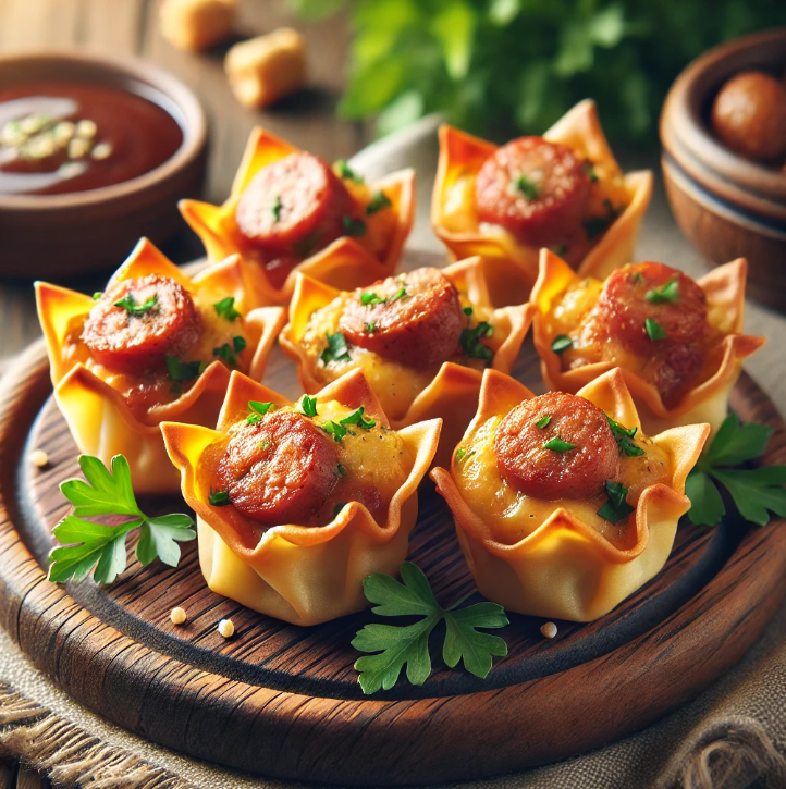 Sausage Wonton Cups