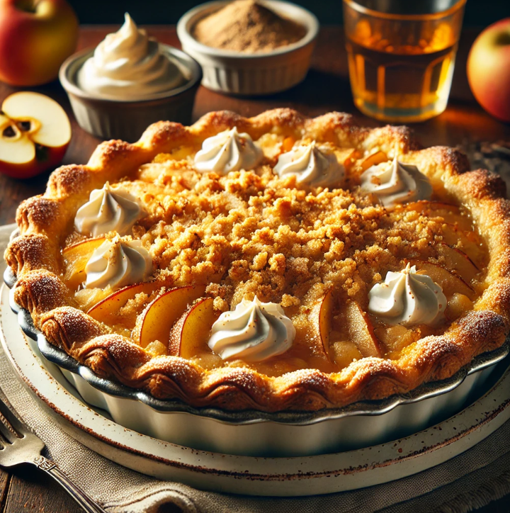 Sour cream apple pie